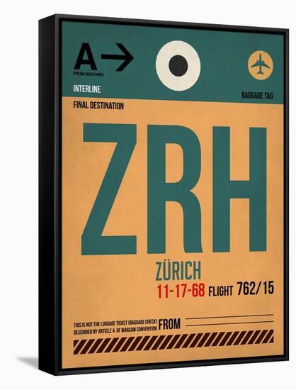 ZRH Zurich Luggage Tag 1-NaxArt-Framed Stretched Canvas