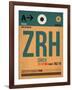 ZRH Zurich Luggage Tag 1-NaxArt-Framed Art Print