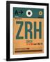 ZRH Zurich Luggage Tag 1-NaxArt-Framed Art Print