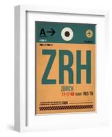 ZRH Zurich Luggage Tag 1-NaxArt-Framed Art Print