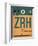 ZRH Zurich Luggage Tag 1-NaxArt-Framed Art Print