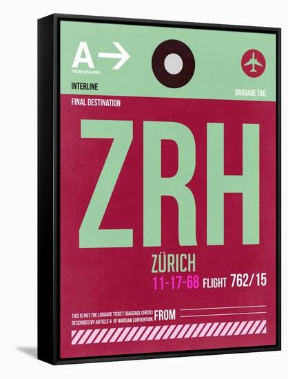 ZRH Zurich Luggage Tag 2-NaxArt-Framed Stretched Canvas