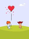 Cute Valentine's Day Card - for Vector Version See Image No. 69063406-zsooofija-Art Print