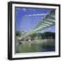 Zubizuri Curved Pedestrian Bridge Over Bilbao River, Bilbao, Pais Vasco (Vizcaya), Spain, Europe-Christopher Rennie-Framed Photographic Print