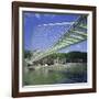 Zubizuri Curved Pedestrian Bridge Over Bilbao River, Bilbao, Pais Vasco (Vizcaya), Spain, Europe-Christopher Rennie-Framed Photographic Print