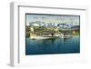 Zürichsee, Salondampfer Stadt Rapperswil, Alpen-null-Framed Photographic Print