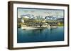 Zürichsee, Salondampfer Stadt Rapperswil, Alpen-null-Framed Photographic Print