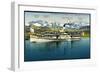 Zürichsee, Salondampfer Stadt Rapperswil, Alpen-null-Framed Photographic Print