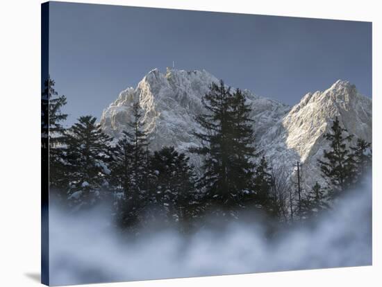 Zugspitze, Lake Eibsee, Werdenfelser Land, Garmisch-Partenkirchen, Bavaria Germany-Martin Zwick-Stretched Canvas