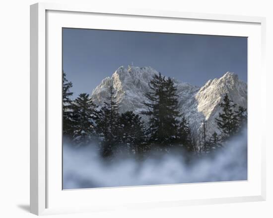 Zugspitze, Lake Eibsee, Werdenfelser Land, Garmisch-Partenkirchen, Bavaria Germany-Martin Zwick-Framed Photographic Print