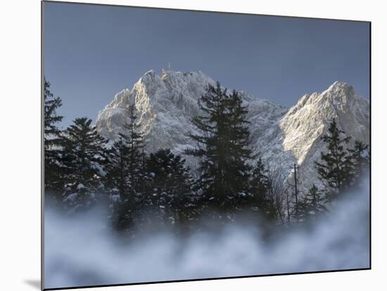 Zugspitze, Lake Eibsee, Werdenfelser Land, Garmisch-Partenkirchen, Bavaria Germany-Martin Zwick-Mounted Photographic Print