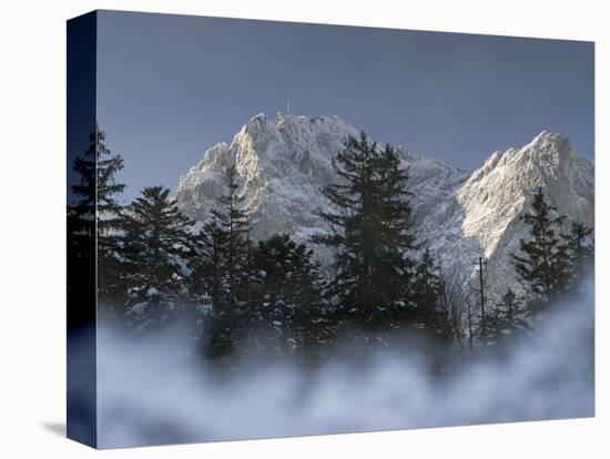Zugspitze, Lake Eibsee, Werdenfelser Land, Garmisch-Partenkirchen, Bavaria Germany-Martin Zwick-Stretched Canvas