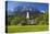 Zugspitze Village Grainau with Catholic Parish Church and Zugspitze Mountains, Germany-null-Stretched Canvas