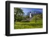 Zugspitze Village Grainau with Catholic Parish Church and Zugspitze Mountains, Germany-null-Framed Art Print