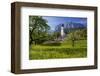 Zugspitze Village Grainau with Catholic Parish Church and Zugspitze Mountains, Germany-null-Framed Art Print