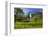 Zugspitze Village Grainau with Catholic Parish Church and Zugspitze Mountains, Germany-null-Framed Art Print