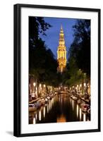 Zuiderkerk Church at Night in Amsterdam, Netherlands-Carlo Acenas-Framed Photographic Print