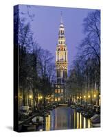 Zuiderkerkand Canal at Night, Amsterdam, Holland-Jon Arnold-Stretched Canvas