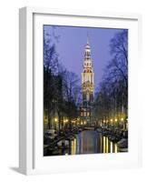 Zuiderkerkand Canal at Night, Amsterdam, Holland-Jon Arnold-Framed Photographic Print