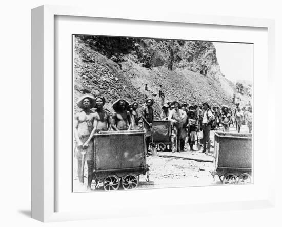Zulu 'Boys' Working at De Beers Diamond Mines, Kimberley, South Africa, C1885-null-Framed Photographic Print