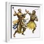 Zulu Chief Shaka Being Attacked-James Edwin Mcconnell-Framed Giclee Print