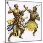 Zulu Chief Shaka Being Attacked-James Edwin Mcconnell-Mounted Giclee Print
