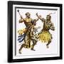 Zulu Chief Shaka Being Attacked-James Edwin Mcconnell-Framed Giclee Print