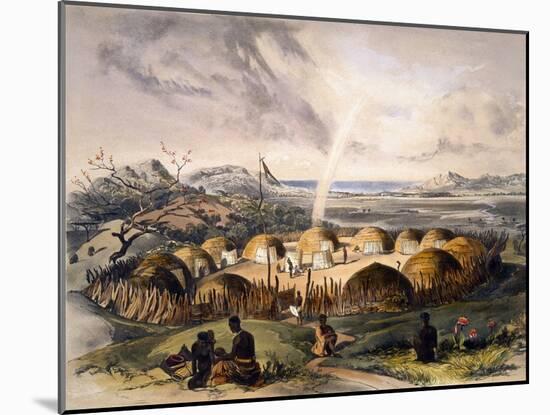 Zulu Kraal Near Umlazi in Natal-George French Angas-Mounted Giclee Print