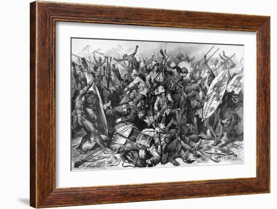 Zulu War At Bay the Battle of Isandula (Isandhlwana)-null-Framed Art Print