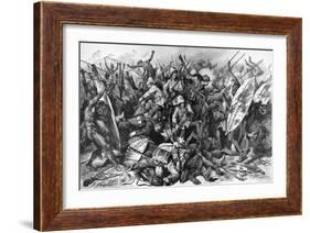 Zulu War At Bay the Battle of Isandula (Isandhlwana)-null-Framed Art Print