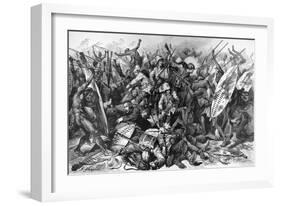 Zulu War At Bay the Battle of Isandula (Isandhlwana)-null-Framed Art Print