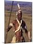 Zulu Warrior in Traditional Dress with Fighting Spear-John Warburton-lee-Mounted Photographic Print