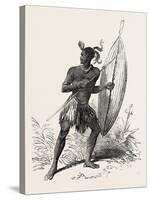 Zulu Warrior, Kaffraria, South Africa, 1851-null-Stretched Canvas