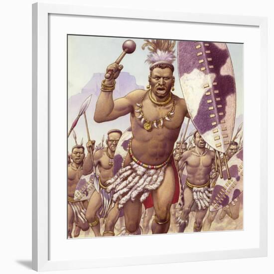 Zulu Warrior-Pat Nicolle-Framed Giclee Print