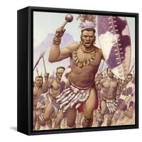 Zulu Warrior-Pat Nicolle-Framed Stretched Canvas