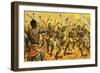 Zulu Warriors Being Forced by Shaka to Dance on Thorny Ground-James Edwin Mcconnell-Framed Giclee Print