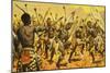 Zulu Warriors Being Forced by Shaka to Dance on Thorny Ground-James Edwin Mcconnell-Mounted Giclee Print