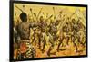 Zulu Warriors Being Forced by Shaka to Dance on Thorny Ground-James Edwin Mcconnell-Framed Giclee Print