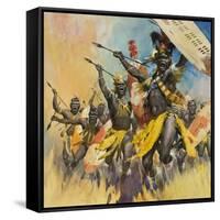 Zulu Warriors-McConnell-Framed Stretched Canvas