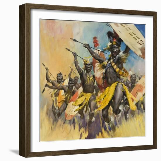 Zulu Warriors-McConnell-Framed Giclee Print