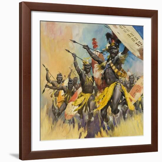 Zulu Warriors-McConnell-Framed Giclee Print