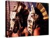 Zulu Zebra Masked Dancers, South Africa-Claudia Adams-Stretched Canvas