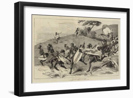 Zulus Charging-Charles Edwin Fripp-Framed Premium Giclee Print