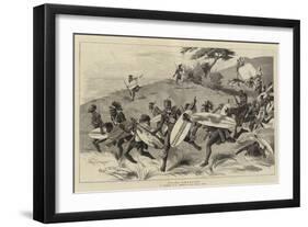 Zulus Charging-Charles Edwin Fripp-Framed Giclee Print