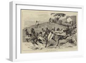 Zulus Charging-Charles Edwin Fripp-Framed Giclee Print