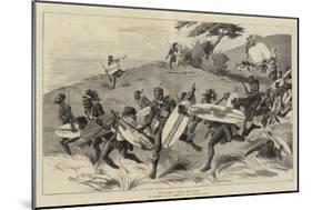 Zulus Charging-Charles Edwin Fripp-Mounted Giclee Print