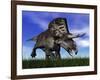 Zuniceratops Dinosaur Running in the Grass-null-Framed Art Print