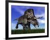 Zuniceratops Dinosaur Running in the Grass-null-Framed Art Print
