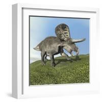 Zuniceratops Dinosaur-null-Framed Art Print