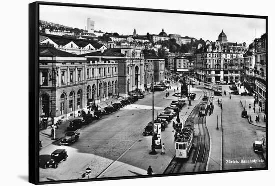 Zurich, Bahnhofplatz-null-Framed Stretched Canvas